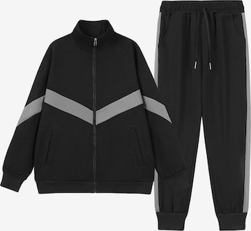Youthup Sportanzug in Schwarz: Vorderseite