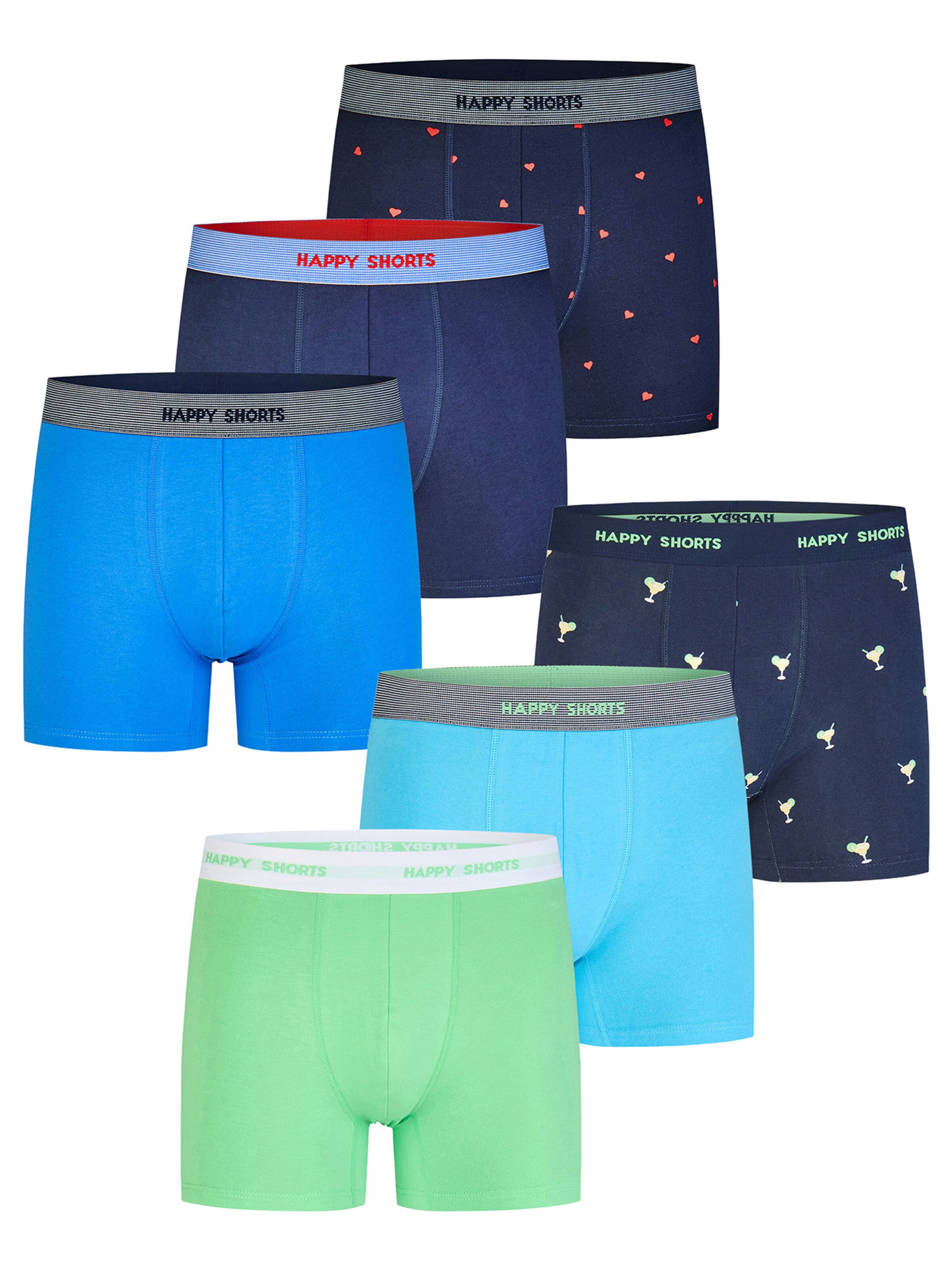Happy Shorts - Boxers ' Fan-Prints ' em azul: frente