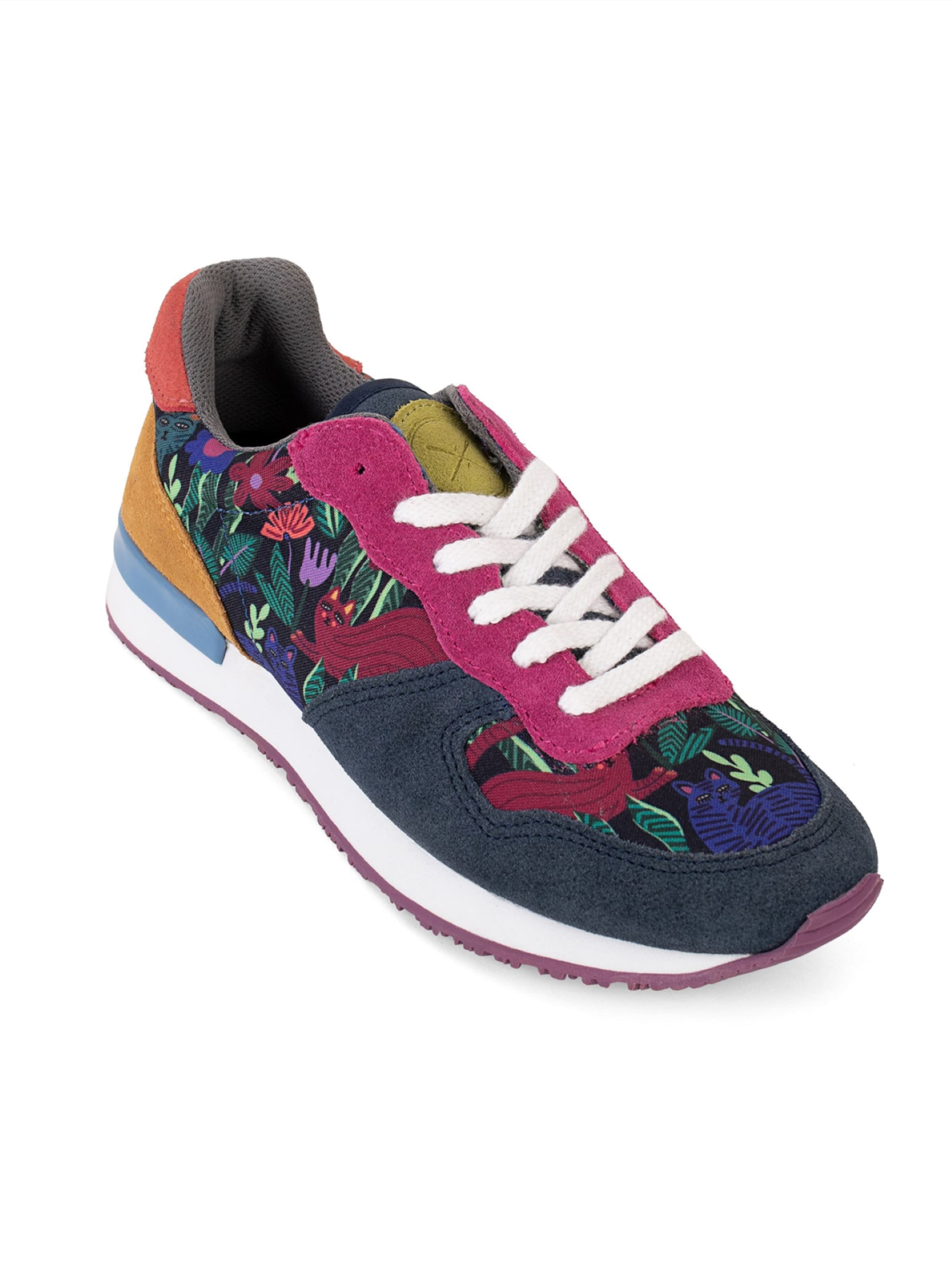 inkkas Sneaker low 'Inkkas Sokoke Sneaker – handgefertigter Damen-Sneaker aus Leder mit Katzenmotiv'‌‌‌‌‌‌‌ in Mischfarben: Vorderseite