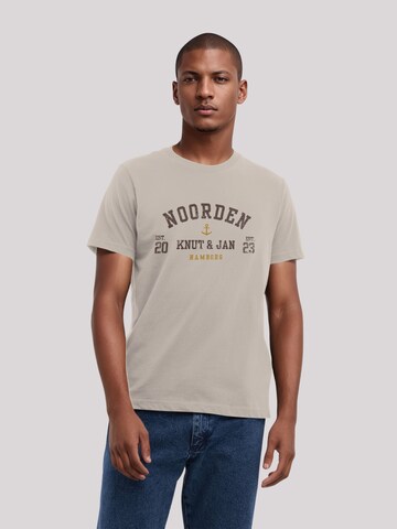 T-Shirt 'Knut & Jan Hamburg Noorden Collegiate' F4NT4STIC en beige : devant