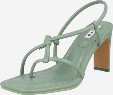 NA-KD T-Bar Sandals in Green: front