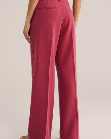 WE Fashion Široke hlačnice Hlače | rdeča barva