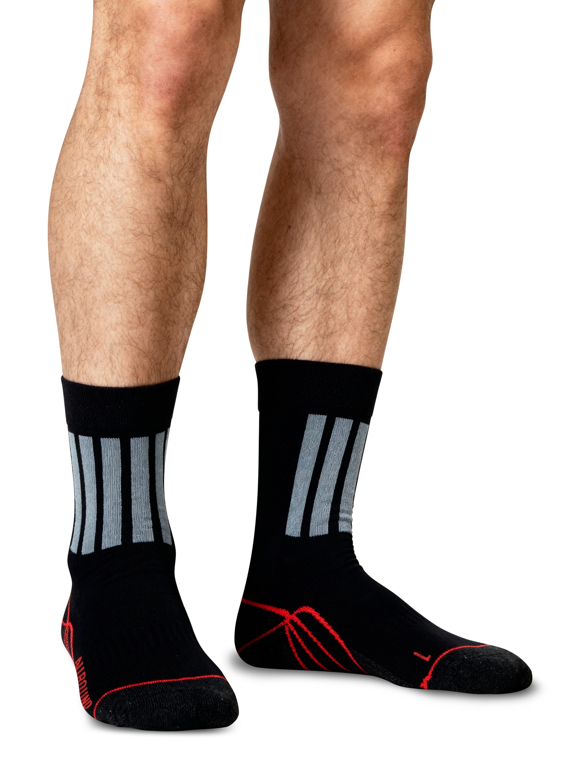 Calzino sportivo di normani in nero: frontale