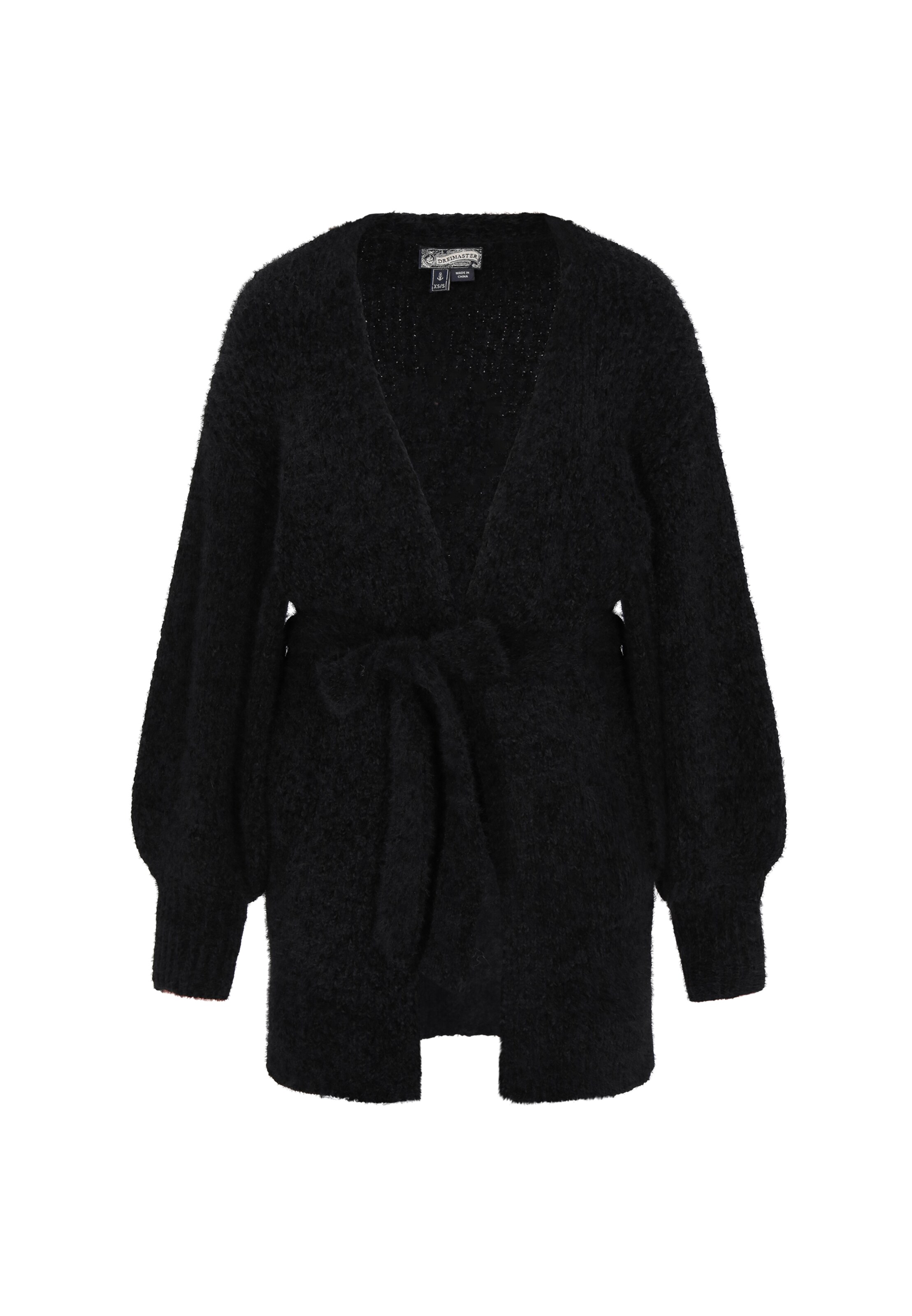 DreiMaster Vintage Свободна плетена жилетка в черно: отпред