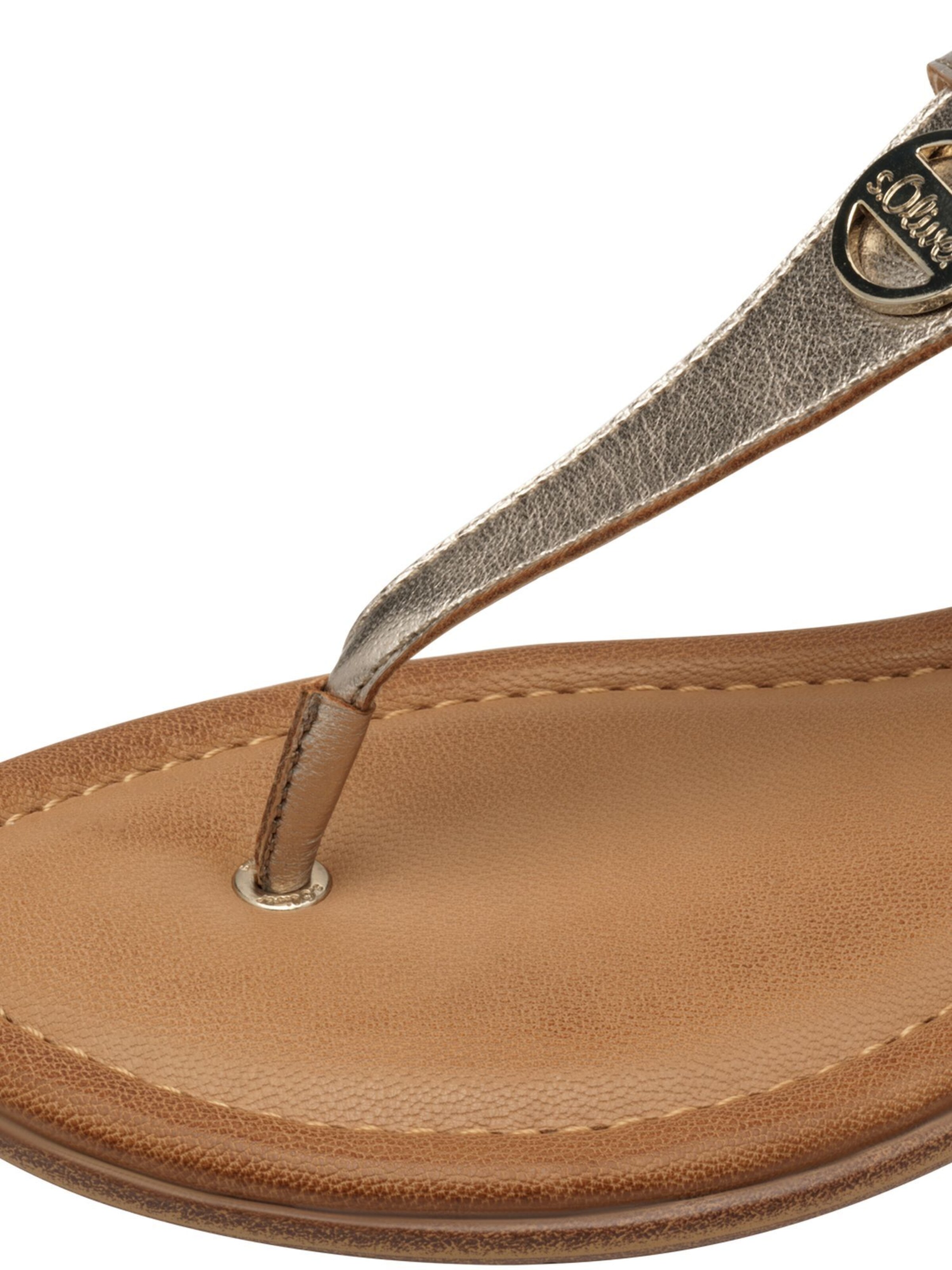 s.Oliver T-Bar Sandals in Gold