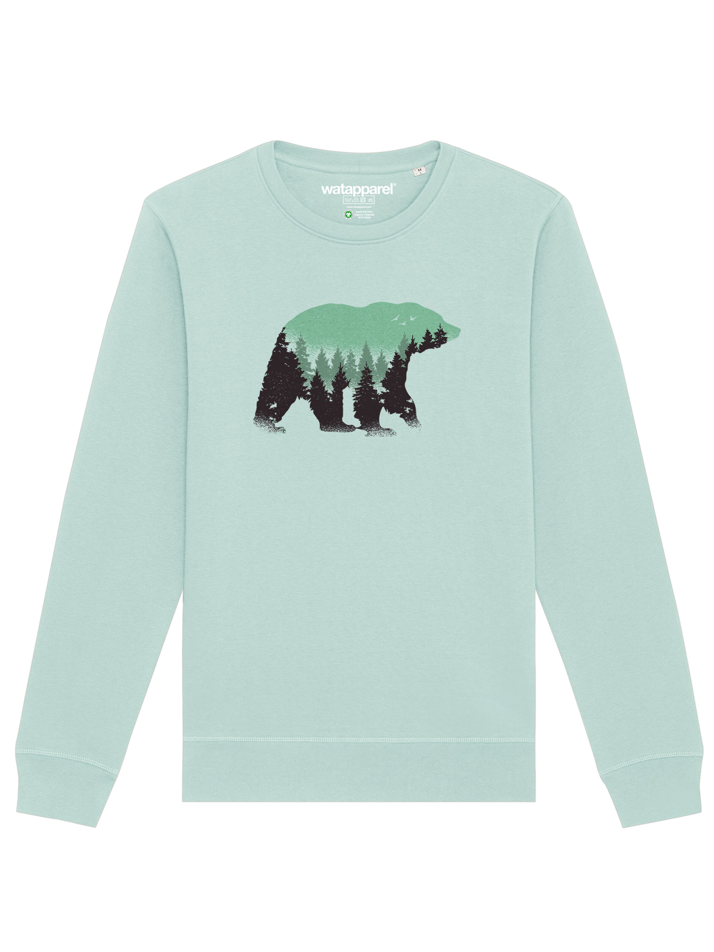 Sweat-shirt ' Waldbär ' Watapparel en bleu : devant