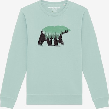 Sweat-shirt ' Waldbär ' Watapparel en bleu : devant