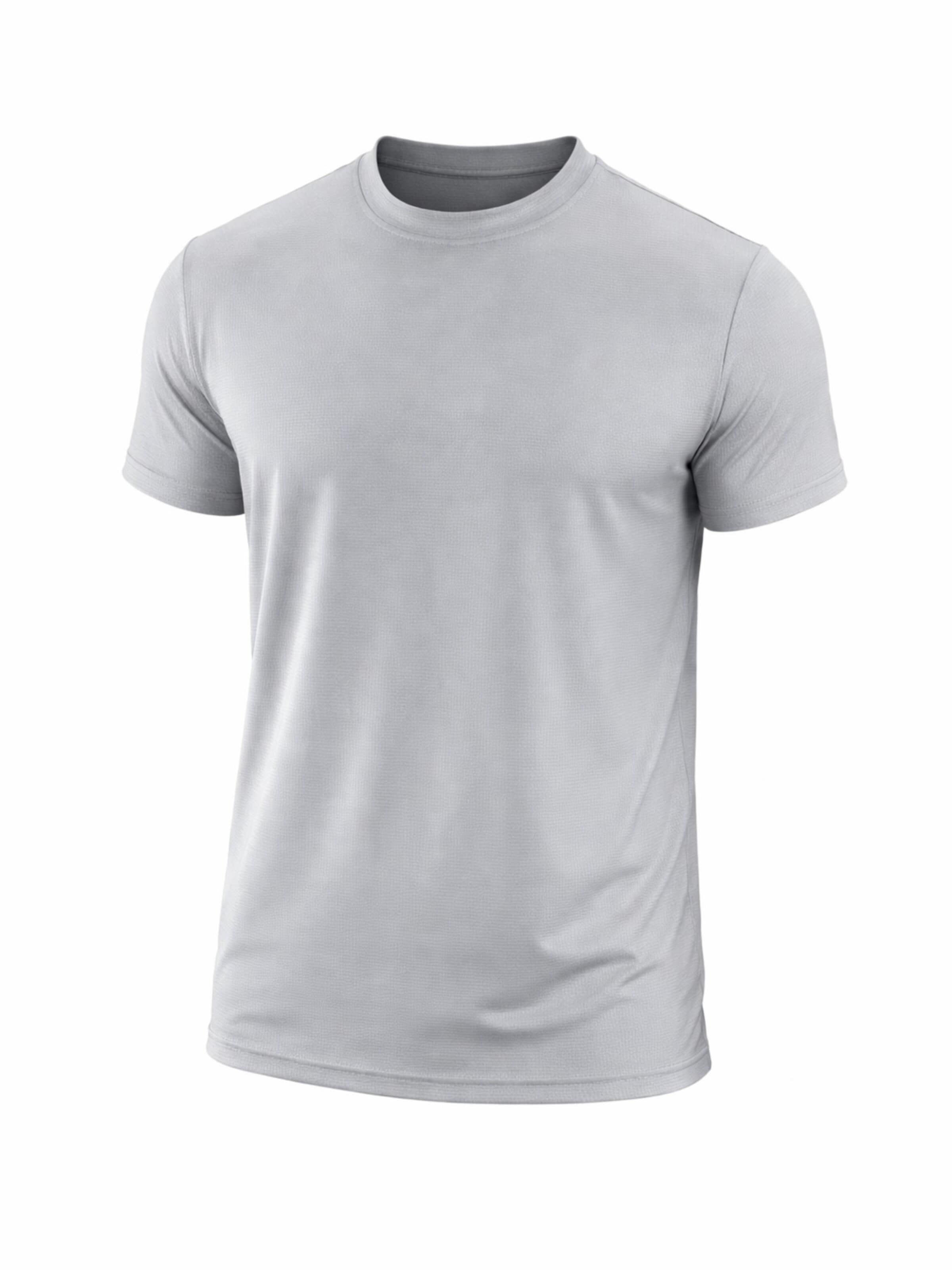 PANTONECLO - Camiseta funcional 'Pantoneclo Men's Gym Crew Neck Short Sleeve T-Shirt' en gris: frente