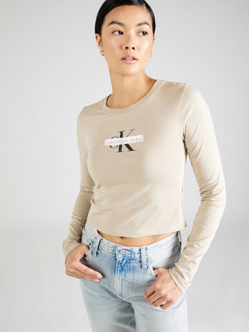 Calvin Klein Jeans Tričko 'SEASONAL' - Sivá: predná strana