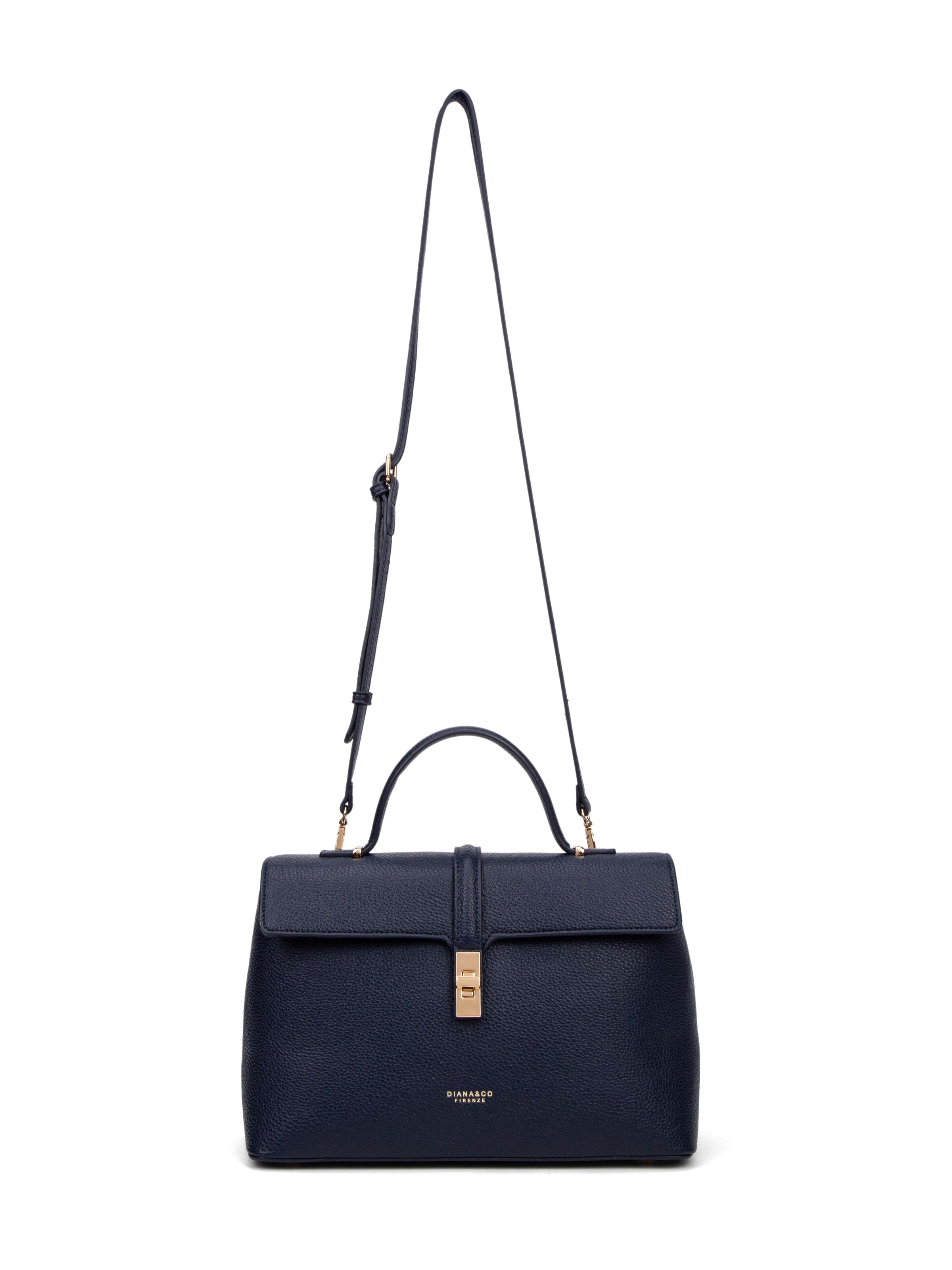 Borsa a mano 'Borsa a Mano Donna Pelle Vegana PU con Girello e Tracolla Rimovibile' di Diana&Co. in blu: frontale