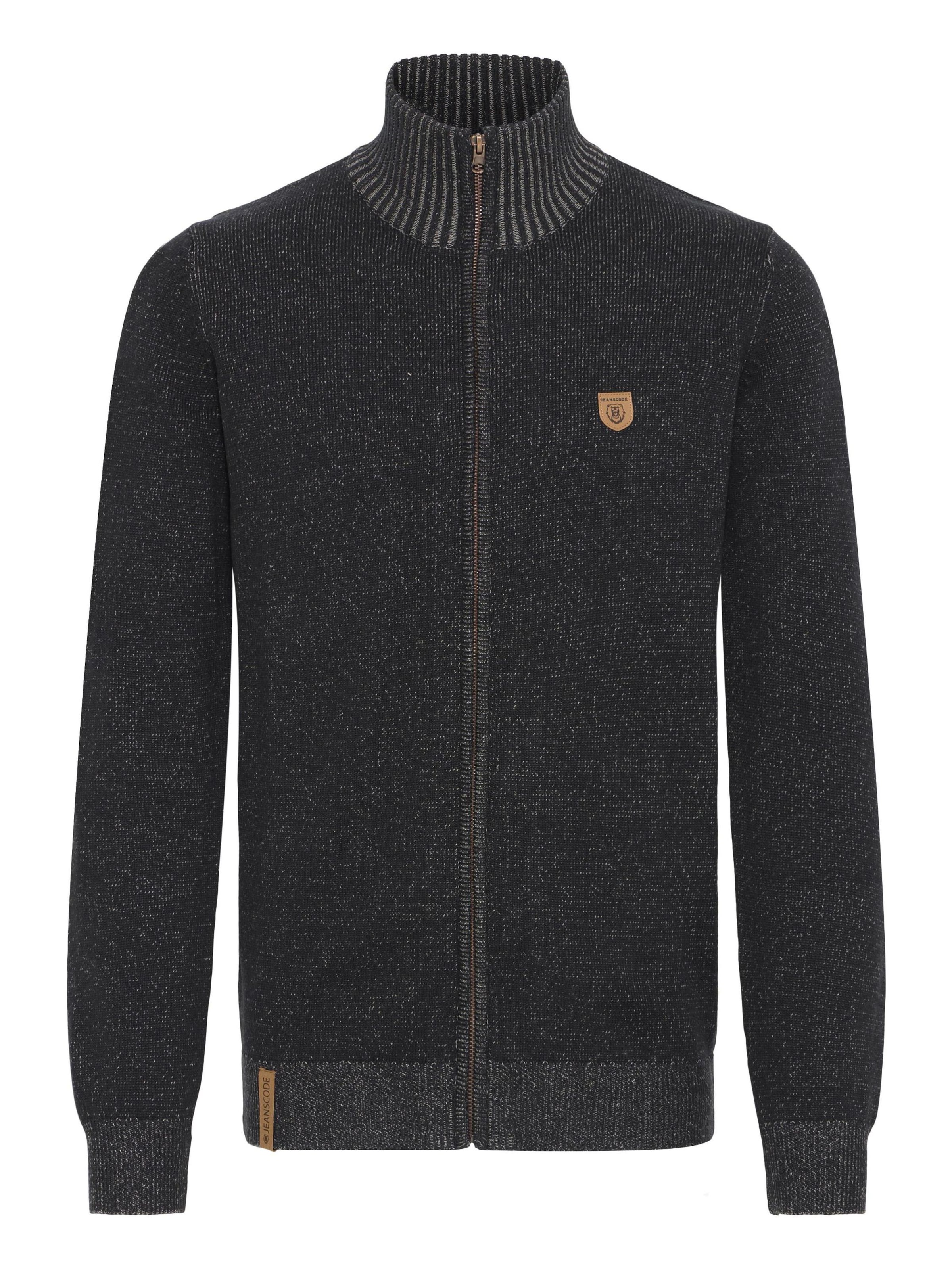 INDICODE JEANS - Casaco de malha 'Andy' em preto: frente