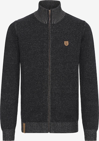 INDICODE JEANS Strickjacke 'Andy' in Schwarz: Vorderseite