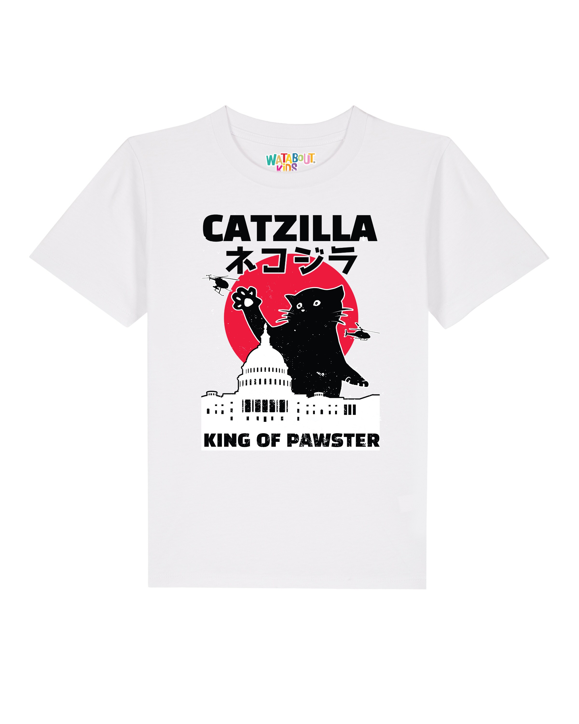 watabout.kids Shirt 'Catzilla' in White: front