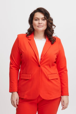 Fransa Curve Blazer in Red: front