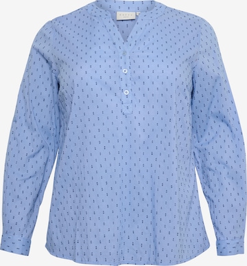 KAFFE CURVE Blouse 'Solo' in Blauw: voorkant