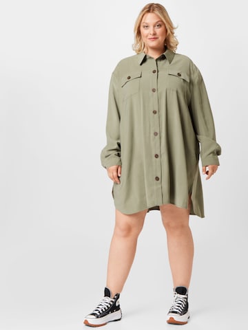 Dorothy Perkins Curve Shirt Dress in Green: front