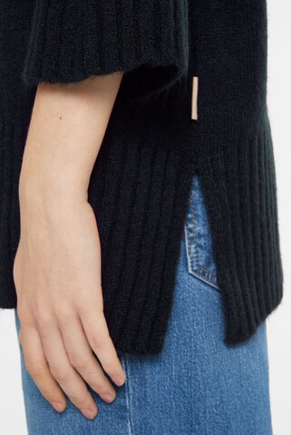 SENSES.THE LABEL Rollkragenpullover mit verkürzten Ärmeln in Blau