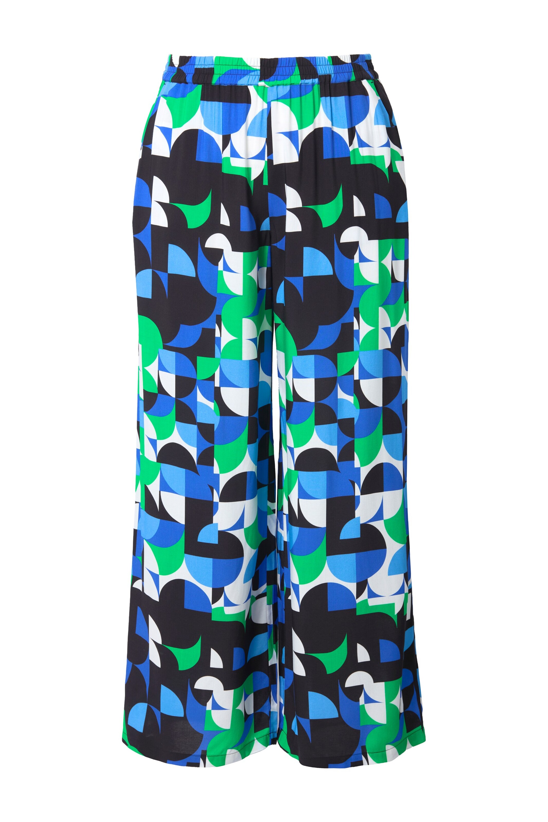 Ulla Popken Wide Leg Hose in Grün: Vorderseite