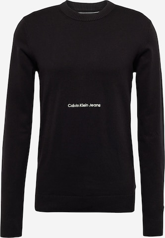 Calvin Klein Jeans Sweater 'INSTITUTIONAL ESSENTIAL' in Black: front