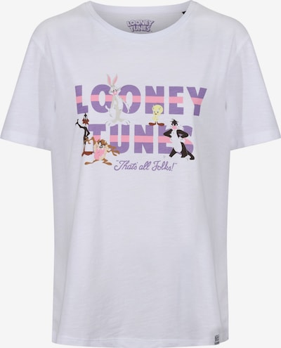 Recovered T-Shirt 'Looney Tunes That'S All Folks' in weiß, Produktansicht