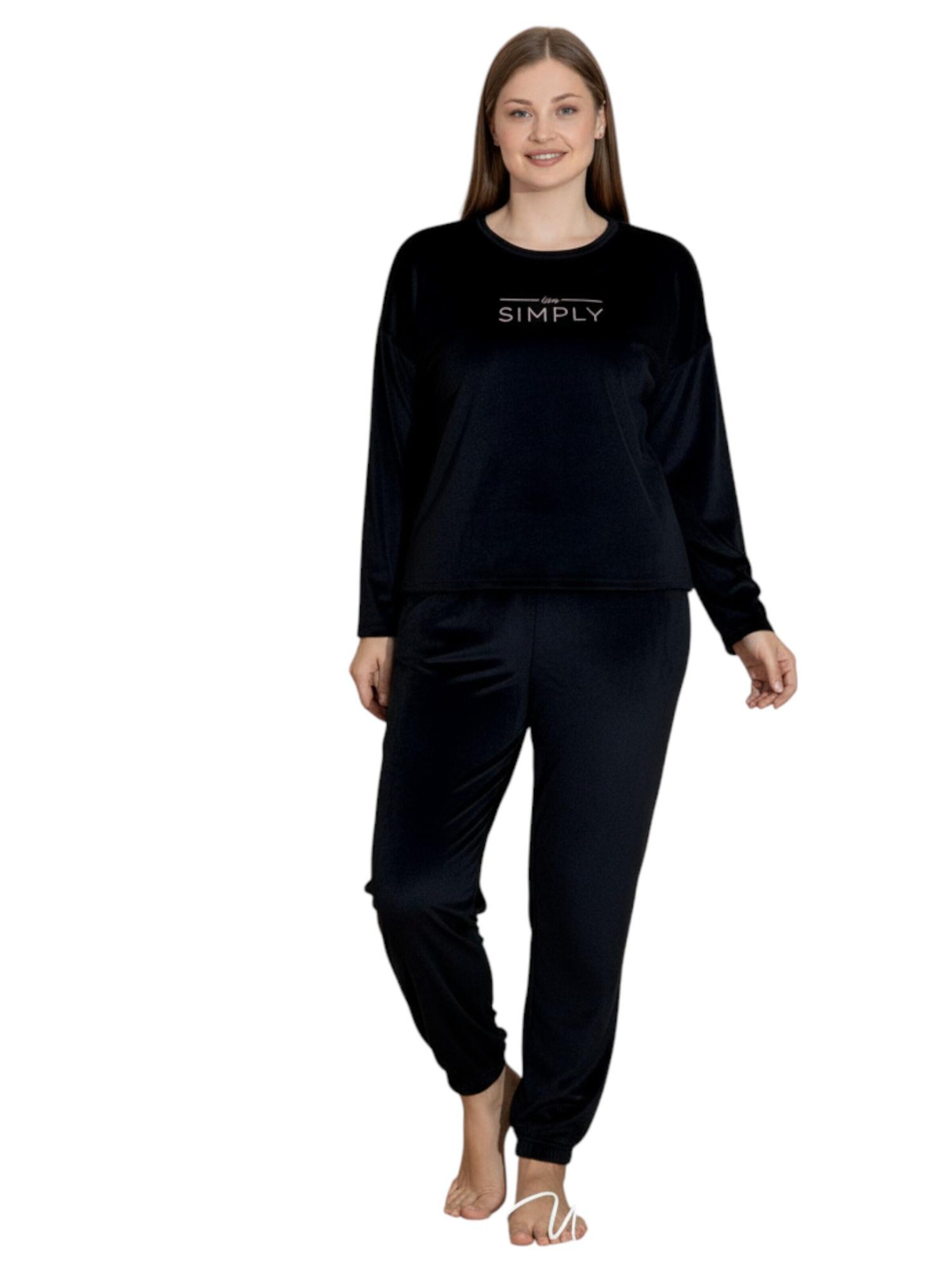 fashionshowcase Pyjama 'VelvetDream' in Zwart