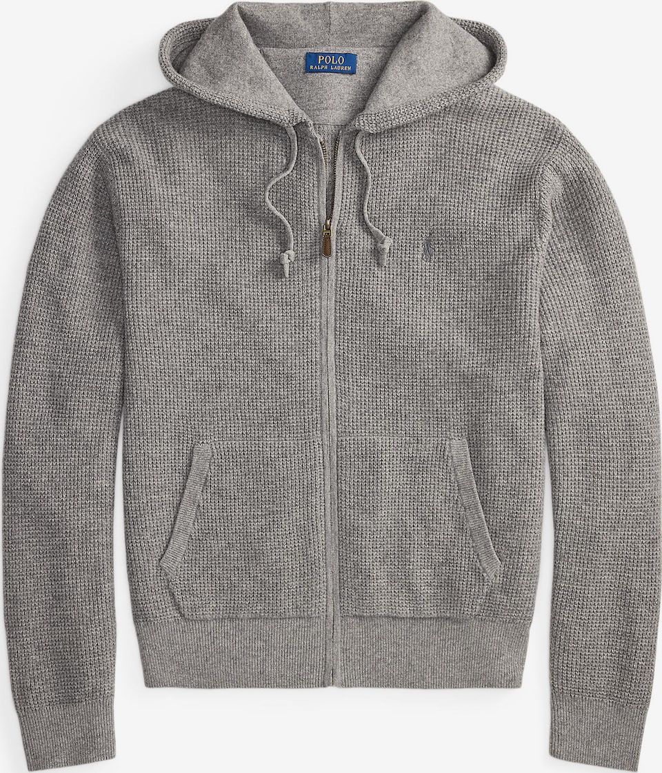 Geacă tricotată de la Polo Ralph Lauren pe gri: față