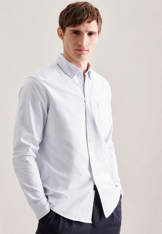 SEIDENSTICKER Slim fit Button Up Shirt ' Schwarze Rose ' in Blue