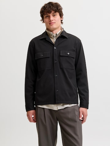 JACK & JONES Zip-Up Hoodie 'JJEWILLIAM' in Black: front