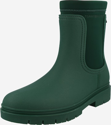 TOMMY HILFIGER Rubber Boots in Green: front