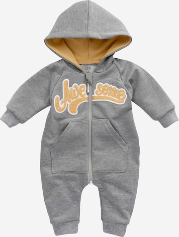 Baby Sweets Dungarees in Grey: front