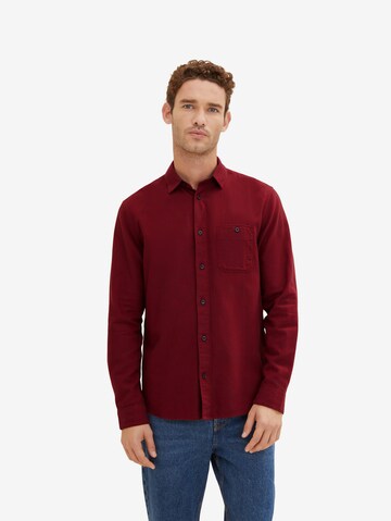 TOM TAILOR Regular fit Button Up Shirt in Red: front