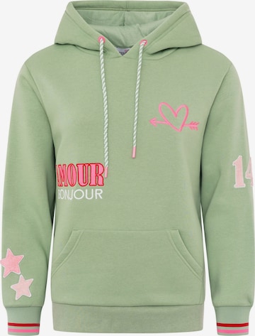 Zwillingsherz Sweatshirt in Groen: voorkant