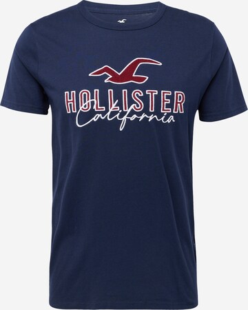 HOLLISTER Тениска в синьо: отпред