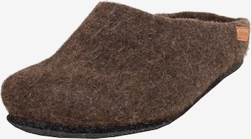 MagicFelt Slippers 'Filzpantoffel AT 719' in Brown: front