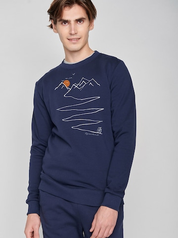 GREENBOMB Sweatshirt 'Bike Path' in Blauw: voorkant