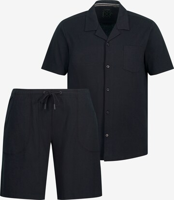 JP1880 Pyjama kort in Zwart: voorkant