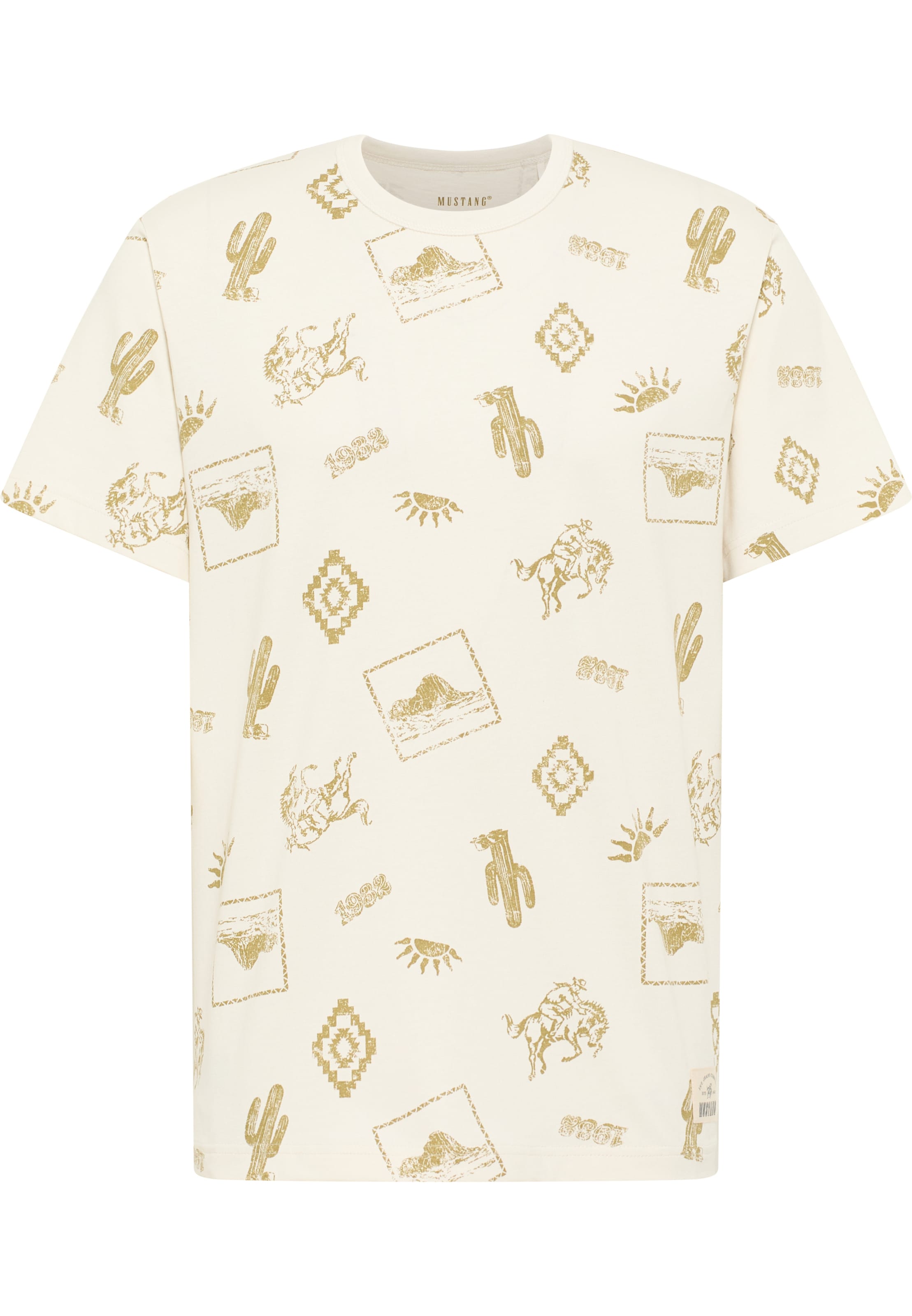 MUSTANG Shirt 'Akron' in Cream / Mustard, Item view