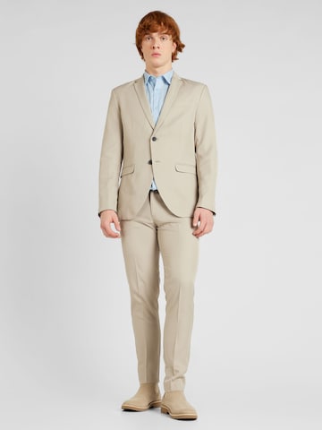 JACK & JONES Slimfit Kostym 'COSTA' i beige: framsida