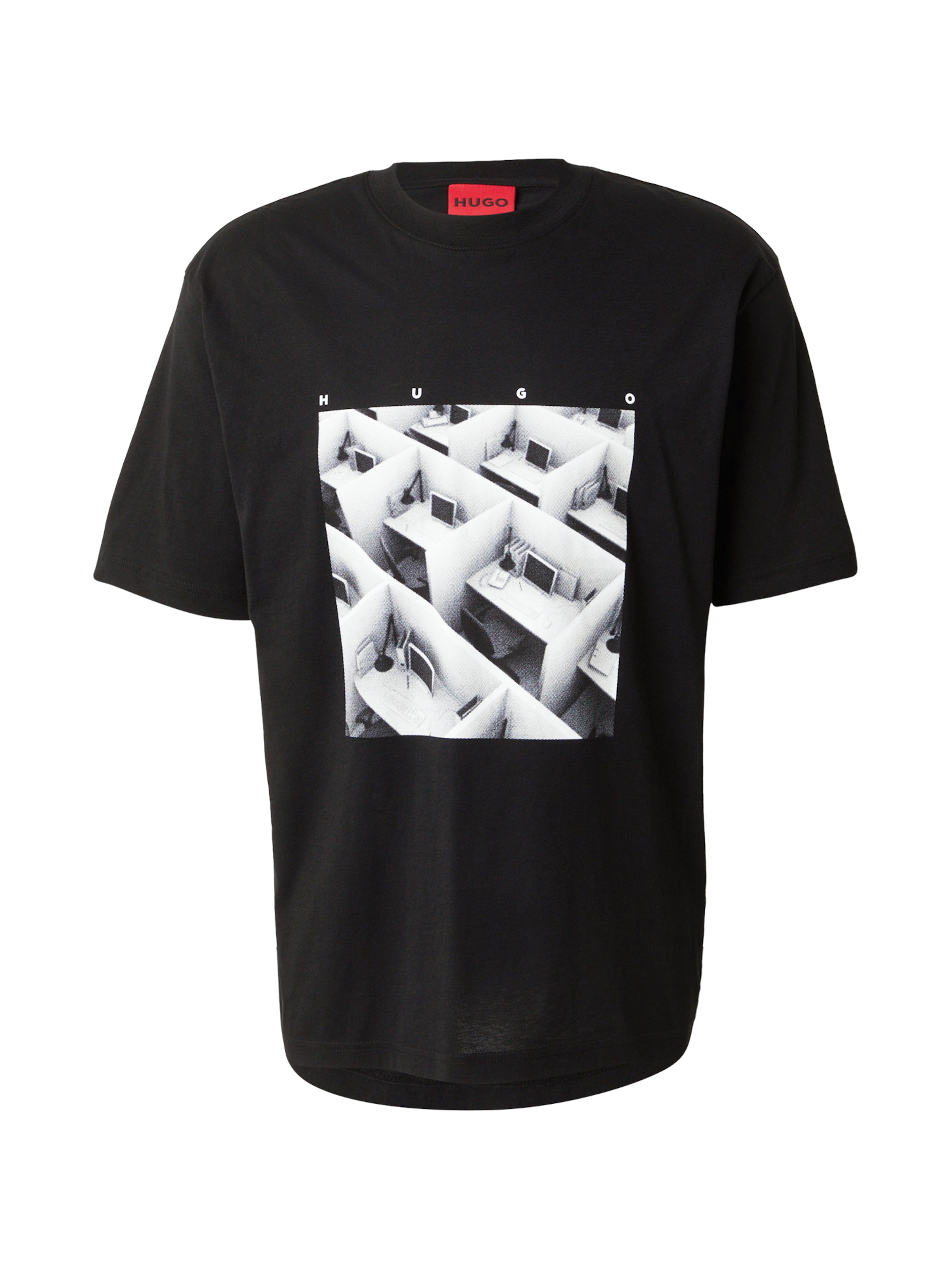 Marškinėliai 'Dodger' iš HUGO, spalva – šviesiai pilka / tamsiai pilka / juoda / balta, Prekių apžvalga