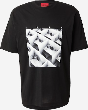 Maglietta 'Dodger' di HUGO in nero: frontale
