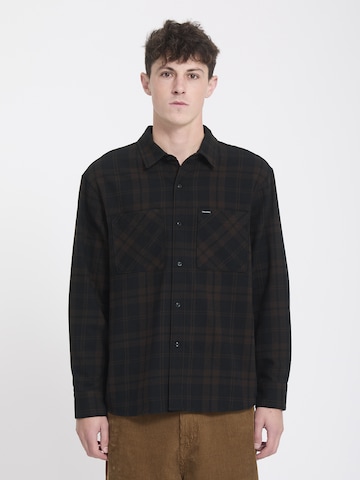 Volcom Comfort fit Button Up Shirt 'Hunkstone' in Brown: front