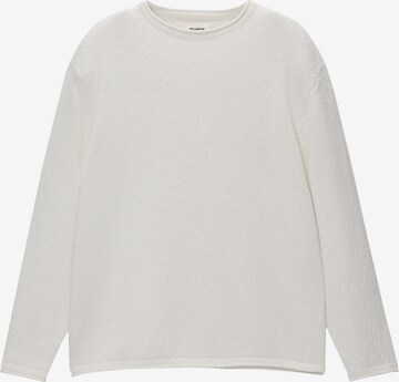 Pull&Bear Sweater in White: front