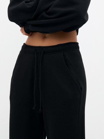 Pull&Bear Wide Leg Hose in Schwarz