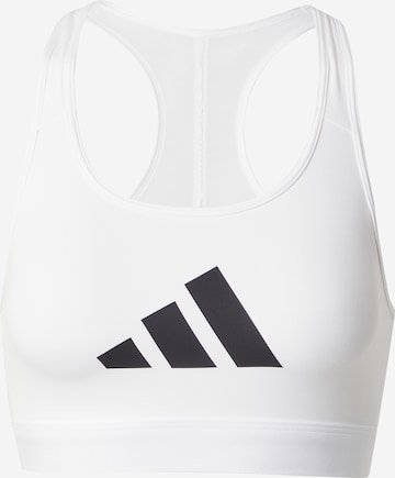 balts ADIDAS PERFORMANCE Bezvīļu Sporta krūšturis 'POWER REACT': no priekšpuses