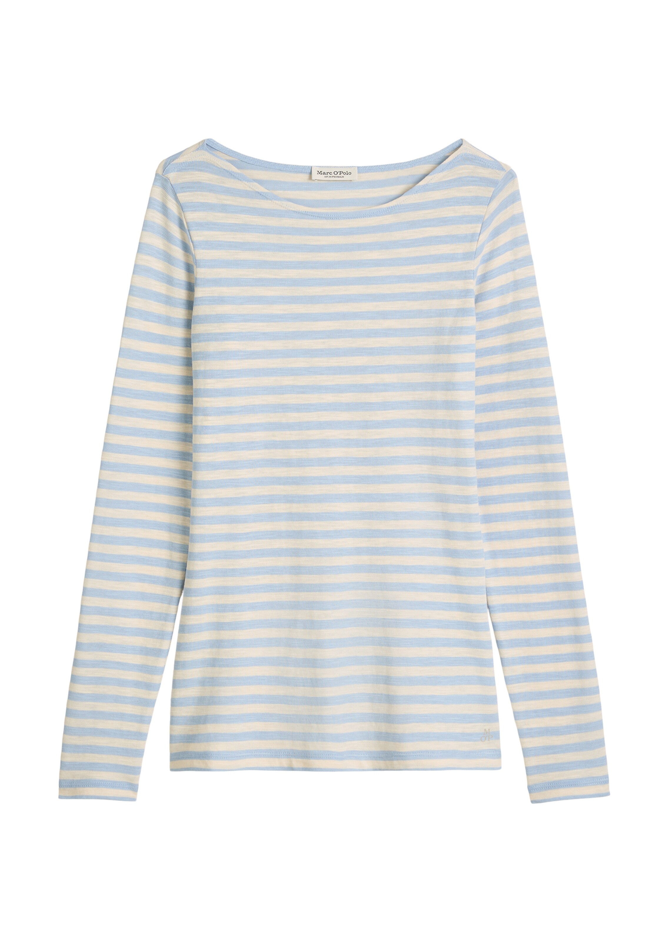 Marc O'Polo Shirt 'Essential' in hellblau / weiß, Produktansicht