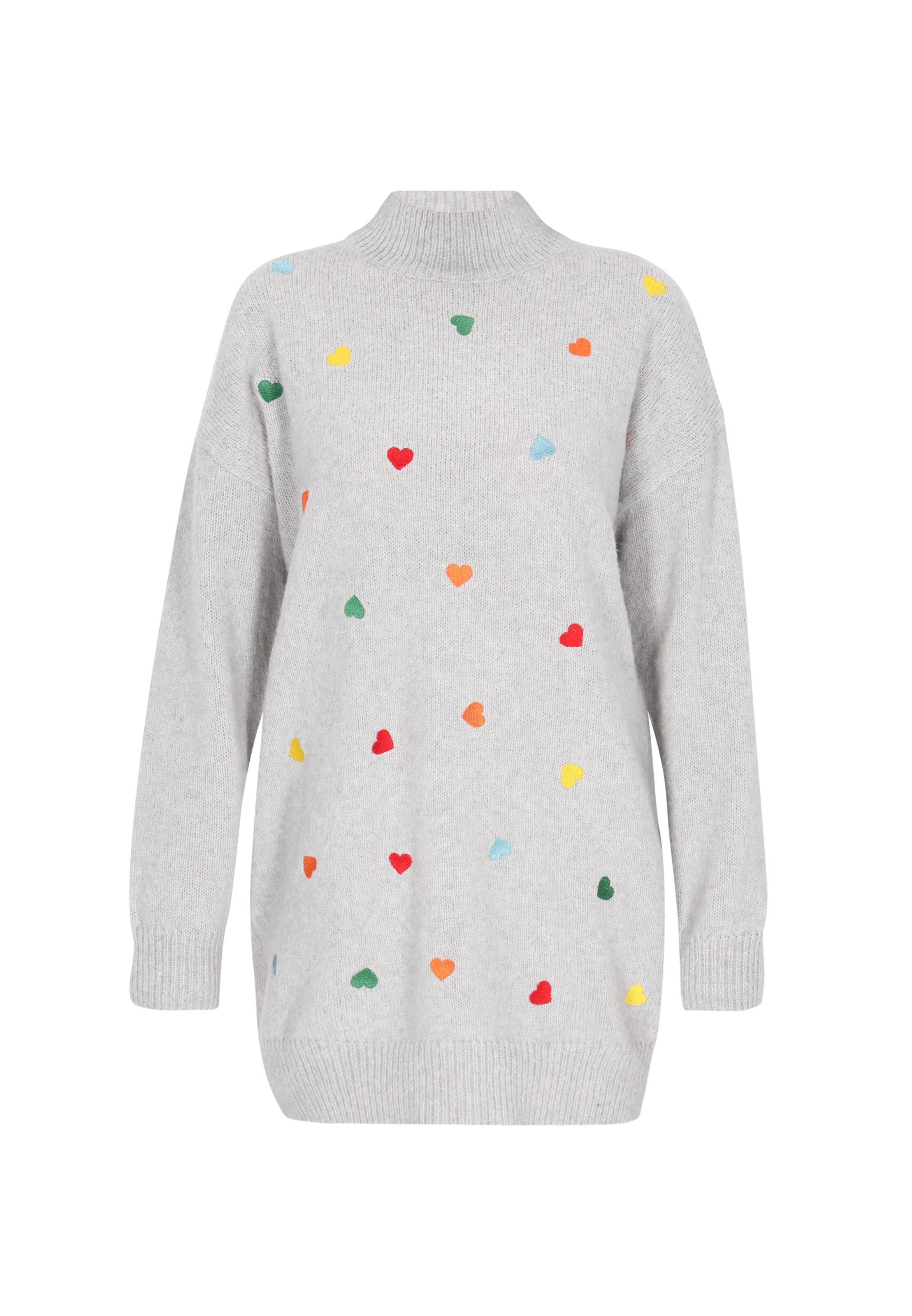 MYMO Плетена рокля в сиво: отпред