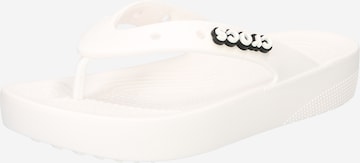 Tongs Crocs en blanc : devant