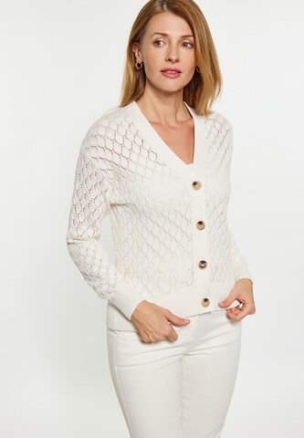 Usha Knit Cardigan in White: front