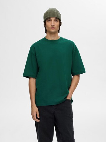 T-Shirt 'SLHOSCAR' SELECTED HOMME en vert : devant