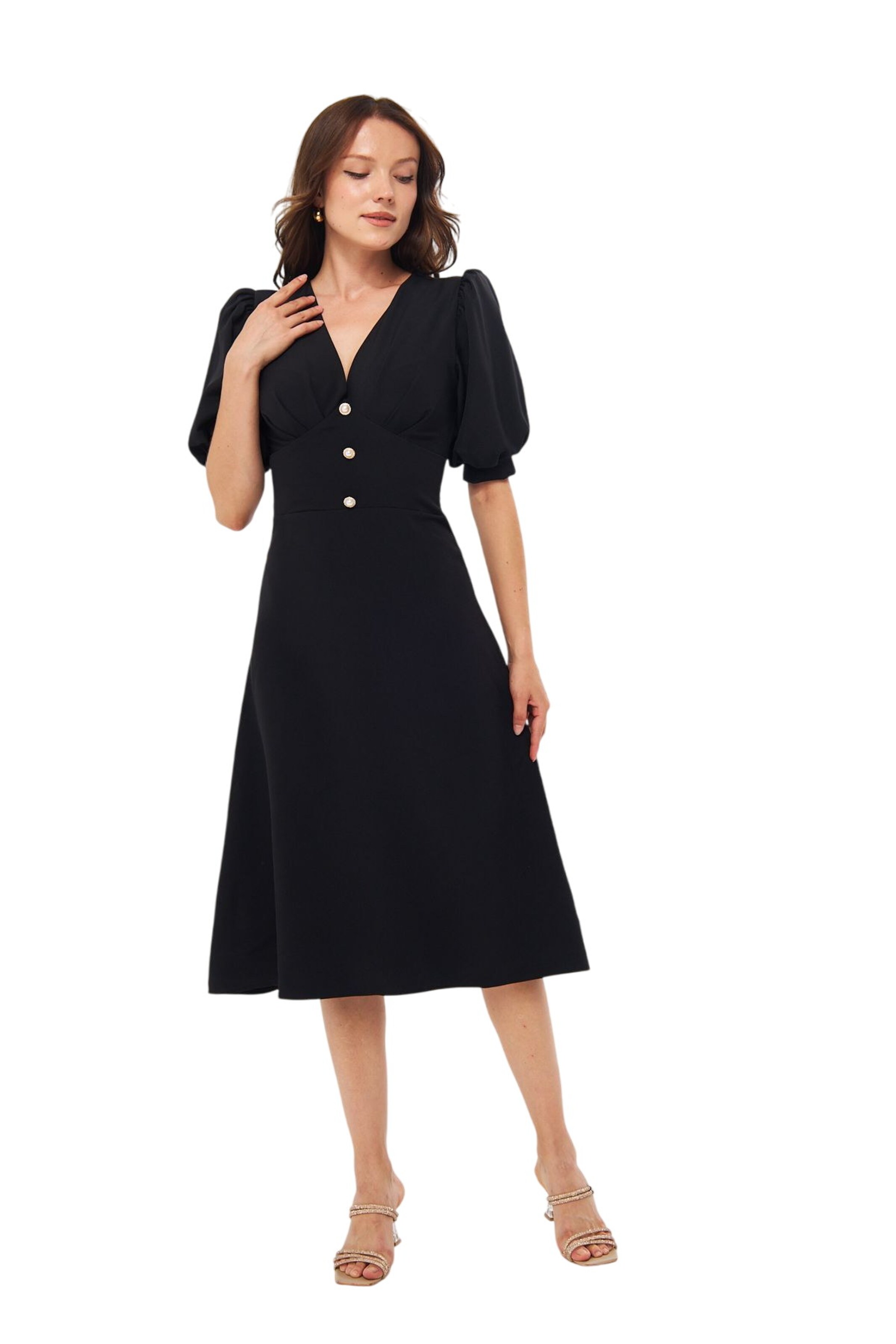 WOMAN VISION Shirt dress in Black: front